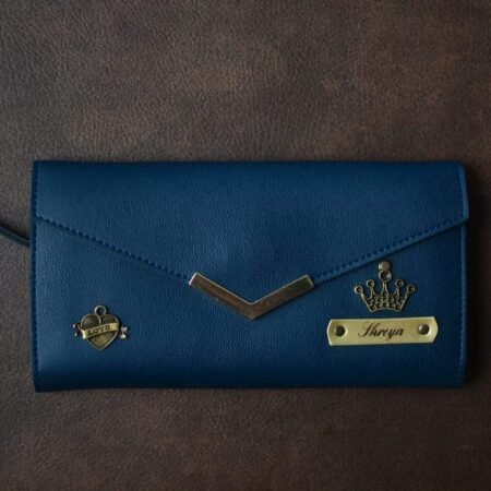 Personalized Ladies Clutch with Charm - Classic Finish